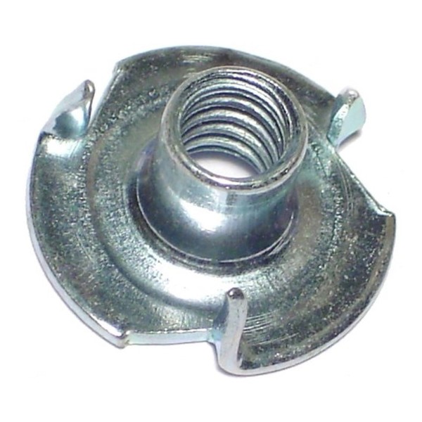 Midwest Fastener T-Nut, 3 Prongs, 1/4"-20, Steel, Zinc Plated, 100 PK 03779